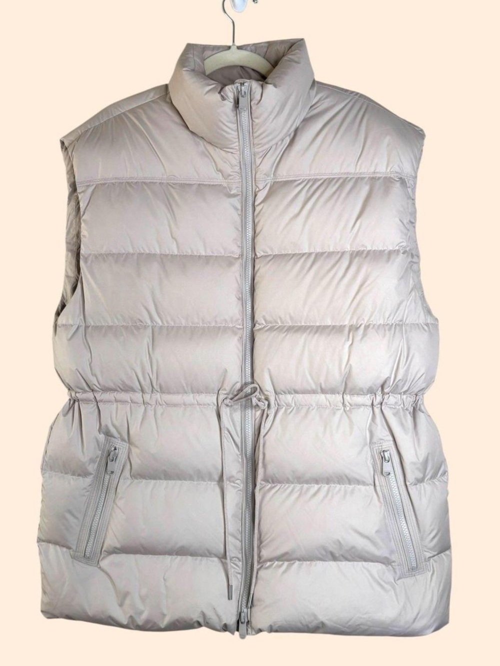 Cream Quilted Down Vest